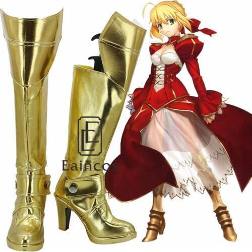 Anime Fate/stay night Red Saber Nero Claudius Boots Cosplay Party Shoes Custom Made