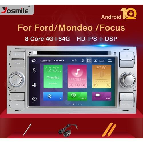 DSP 2din Android 10 Car Radio For Ford Focus 2 3 mk2 Kuga Mondeo 4 Fiesta Transit Connect S-C MAX Multimedia GPS Stereohead unit
