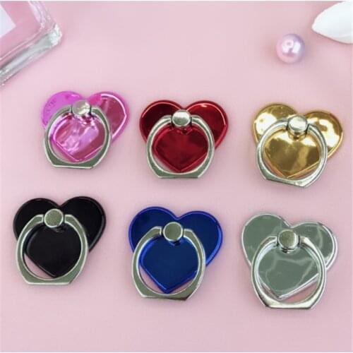 360 Degree Plating Hearts Love Finger Ring Smartphone Stand Holder Mobile Phone Holder Stand For iPhone All Smart Phone