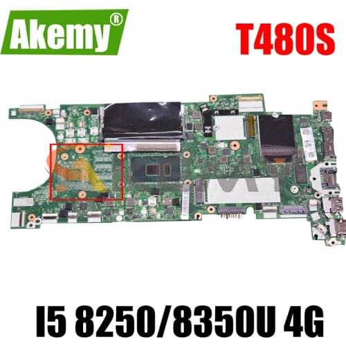 For Thinkpad T480S laptop motherboard NM-B471 W/ CPU i5 8250 8350U 4G-RAM tested FRU 02HL810 01LV630 01LV650 Mainboard
