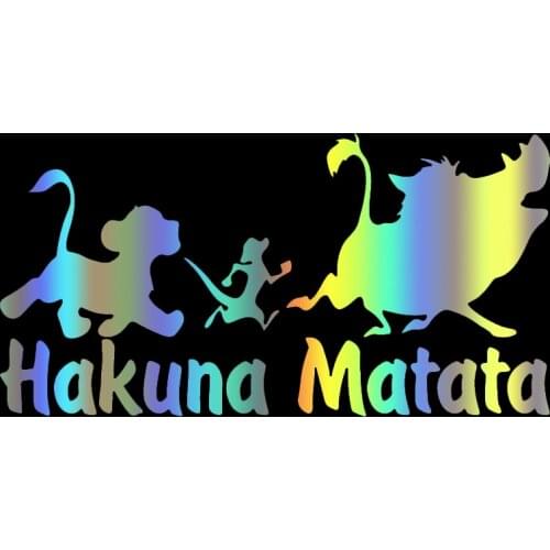 FD644 Car Stickers Reflective Vinyl Decal Hakuna Matata Animal For Auto Bumper Kawaii Car Accessories