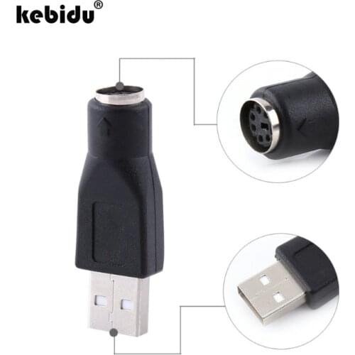 Kebidu 2pcs/lot USB Male to for PS/2 Female Adapter Connector for Keyboard Mouse Mice Black Blue