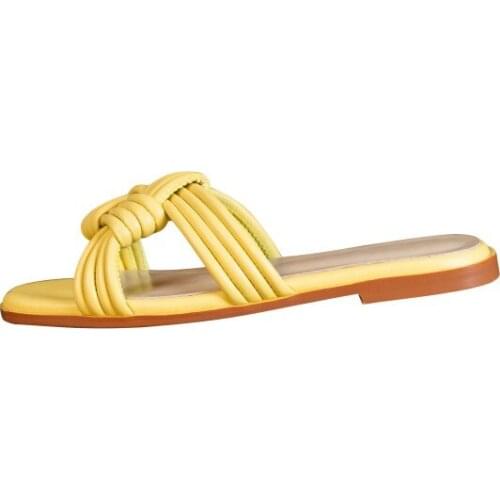 Kmeioo women Square head open Toe Solid Gingham flat Slippers Summer Fashion Slip On causal comfort sandals plus size