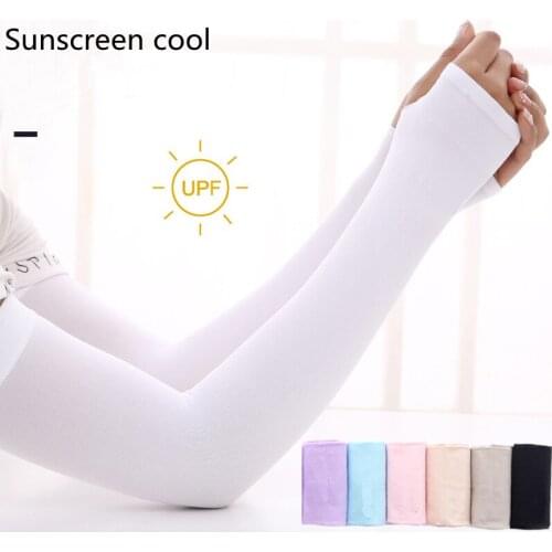 Summer Korean Version Of Ice Silk Ice Sleeves Ladies Sun Protection Sleeves Mens Outdoor Riding Knitted Arm Sleeves