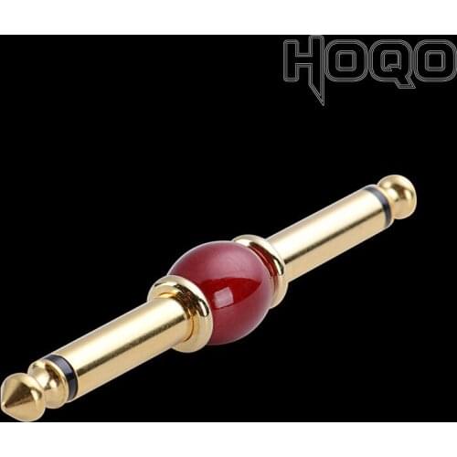 Copper Gold Plated TS 6.5 Male To Male 6.35mmTS Audio Jack Guitar To Record Mixer Audio Adapter,6.3mm 1/4TS Guitar Aodio Jack