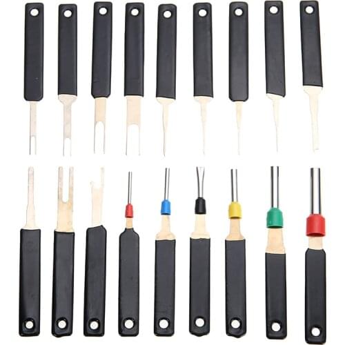 18Pcs Heavy Duty Thick Car Terminal Removal Kit Durable Wiring Crimp Connector Socket Puller Wire Connector Pin Release Tool