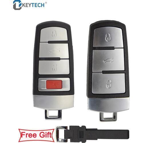 OkeyTech Smart Remote Key Keyless Fob For VOLKSWAGEN Passat B6 3C B7 Magotan CC 3 4 Buttons Car Key Shell Case With Free Gift