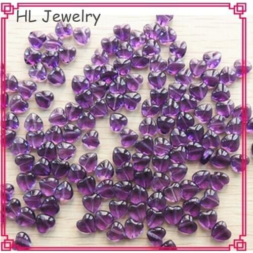 Aliexpress Wholesale Heart Shape 8MM Heart Purple Crystal Loose Beads
