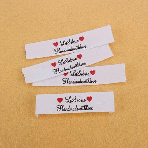 Personalized Tags , White,Sew-in Fabric Label, Customize Brand, Logo or Text,Customized with Your Name(MD5002)