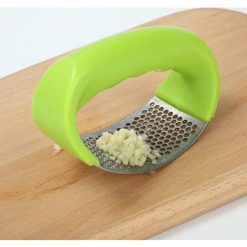 Stainless Steel Garlic Press Device Manual Garlic Mincer Chopping Peeling Garlic Tools Curve Fruit Vegetable Tool Kitchen Gadget