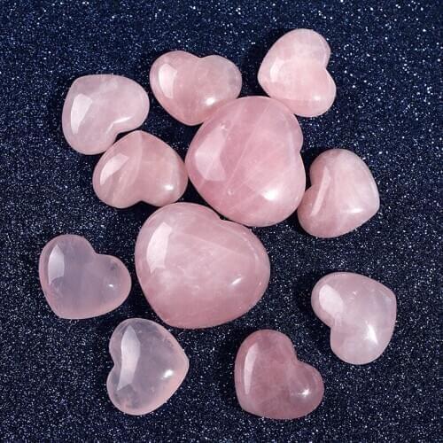 Natural Rose Quartz Crystal Heart Gemstones Chakra Reiki Healing Wedding