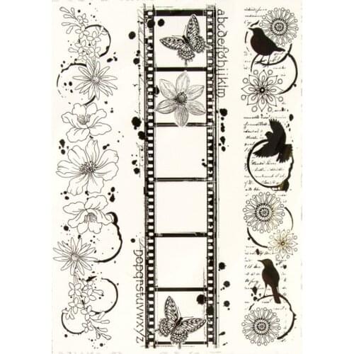 Flower Background Clear Stamp for Scrapbooking Transparent Silicone Rubber DIY Photo Album Decor 1020