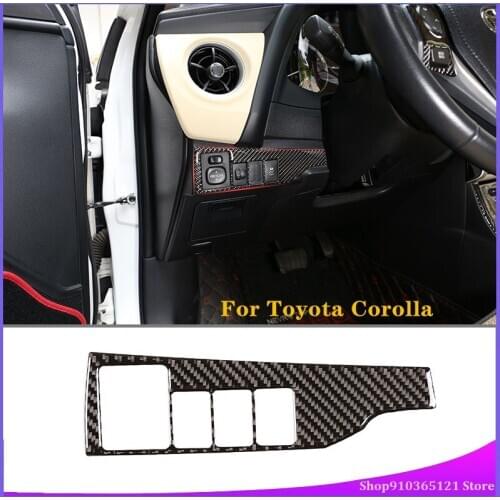Car Headlight Switch Panel Frame For 2014-2018 Toyota Corolla Carbon Fiber Material (Soft) Car Interior Accessories 1 Piece Set
