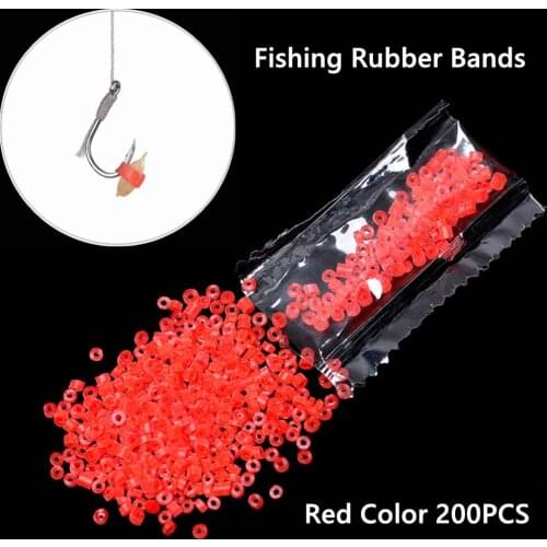 2021 200PCS Durable Red High Elastic Latex Raw Ring Rubber Bands For Bloodworm Bait Granulator Bait Fishing Tackle Accessories