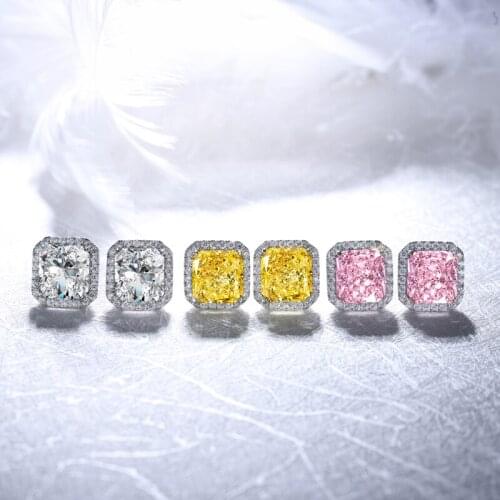 Modern Simplicity Rhodium Plated Radiant Cut 4.0ct/2p Silver Pendant Earrings Jewelry With Shiny Diamond Of Simulated