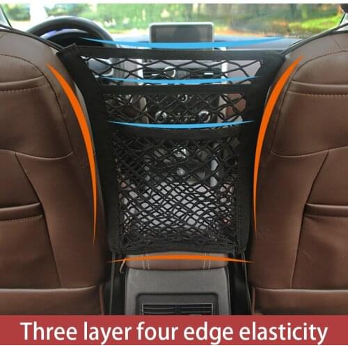 Car Interior Trunk Seat Back Elastic Mesh Net Bag Between Car Organizer Storage Bag Luggage Holder Pocket for Car Styling