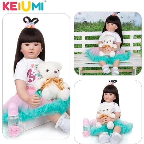 KEIUMI 24 Inch Reborn Baby Dolls princess Silicone Reborn Baby Doll Cute reborn baby playmate For Present