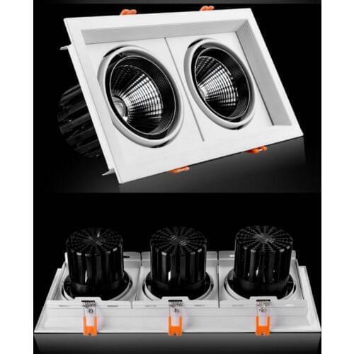 Super Bright Recessed square LED Dimmable Downlight COB 10w 20W 30w LED Spot light LED decoration Ceiling Lamp AC110V 220V