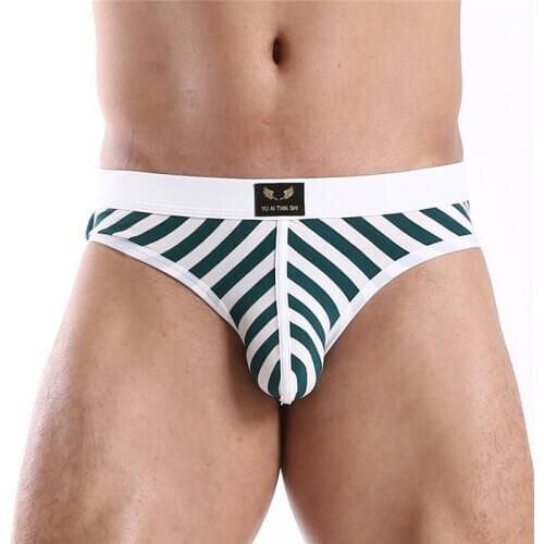 Mens Briefs Cotton Stripe Underwear Men Underpants Cotton Panties Boxershorts Gay Sexy Underwear Jockstrap Bikini Slips Male