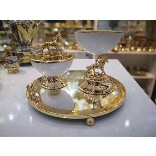 Turkish Horse Censer Incense with Covering Box and Tray for Home and Decorative ornaments