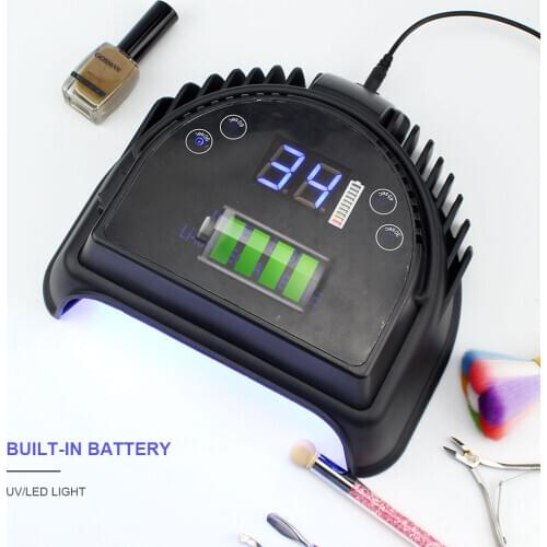 72W UV Lamp LED Nail Lamp 24 LEDs Black Battery Lamp Nail Dryer Manicure Curing Nail Gel Polish Auto Sensor Clear Time Display