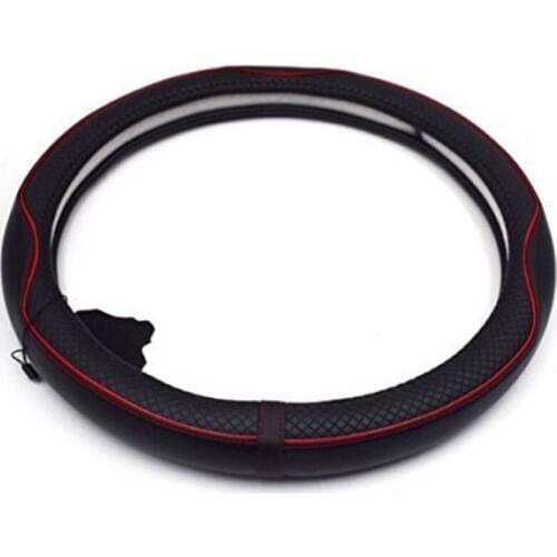 Ting Ao Universal 15" Car Leather Steering Wheel Cover Breathable An-ti Slip Grip Pretty