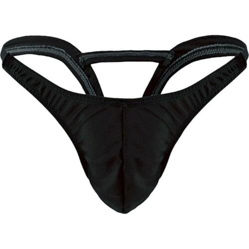 UNWE Sexy Big Bulge Pouch Underwear Men Mini Sexy U Convex Bikini Thong Male Calzoncillos Hombre Hollow Out Back