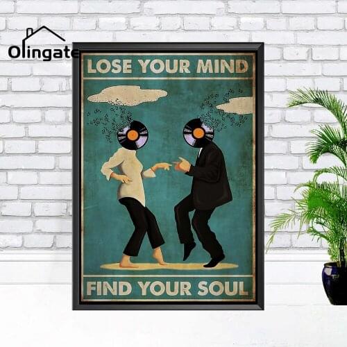Vintage Metal Abstract Dance Poster Inspirational Quote Art Print One Piece Canvas Painting Wall Home Decor for Living Room
