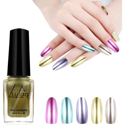 Women 6ml Art Gel Lacquer Mirror Metal Bright Beauty Nail Polish DIY Manicure