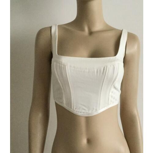 Semmer Women Bandage Tank Tops Sexy Sling Backless Tops White backless top