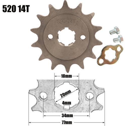 Motorcycle 520 20mm 14T Front Engine Sprocket For Honda Lifan ZongShen YCF ATV Quad Dirt Pit bike Buggy