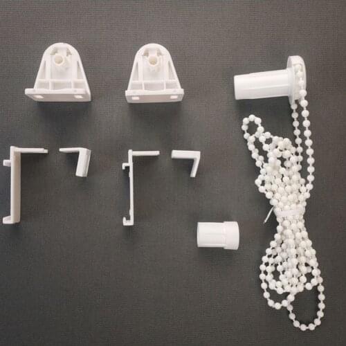 1 Set Roller Blind Part Bracket With 190cm Long Bead Chain For 17mm Tube Curtain Rolling Holder Clip Home Decoration Accessories