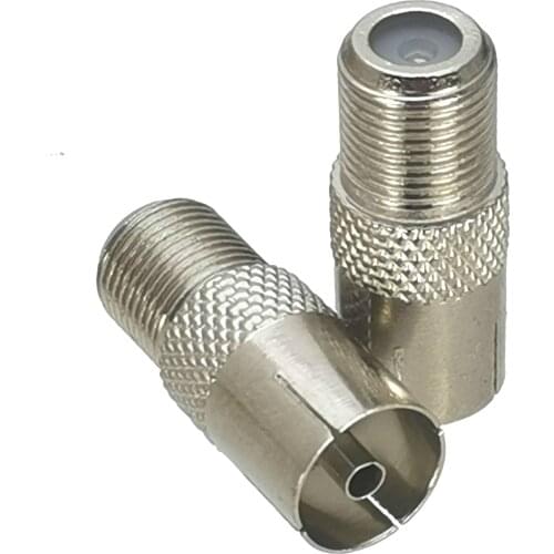 1Pcs IEC PAL DVB-T Female Jack to F TV Female Jack RF Adapter Connector Coaxial High Quanlity