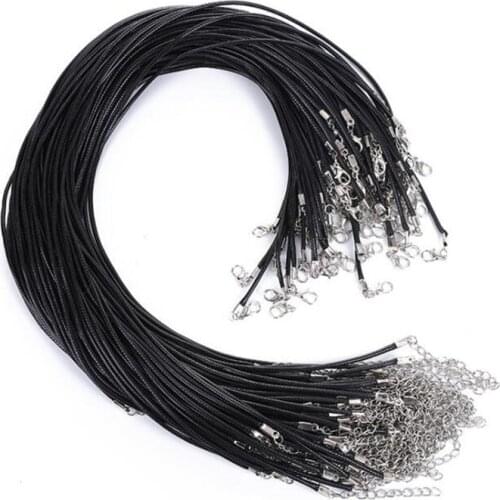 10PCS/Lot 1.5mm Black Brown Colorful Leather Cord Adjustable Braided 45cm Rope For DIY Necklace Bracelet Jewelry Making Findings
