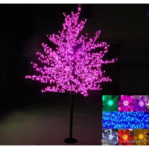 2M 6.5ft Height LED Artificial Cherry Blossom Trees Christmas Light 1152pcs LED Bulbs 110 220VAC Rainproof fairy garden decor