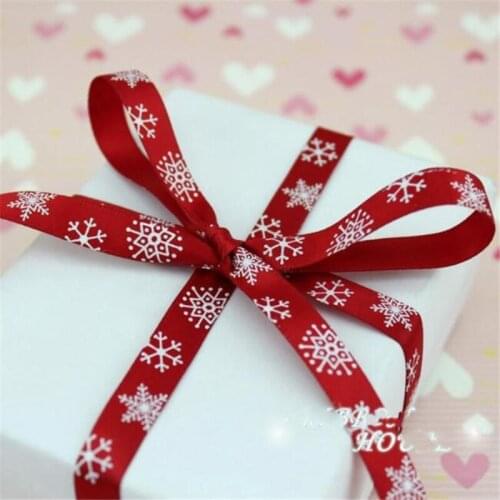 2020 Christmas Snowflake Printed Ribbon New Year Decoration Gift Wrapping Sewing Craft DIY Xmas Party Decor Tool