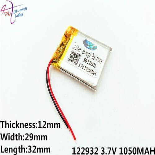 3.7V,1050mAH 122932(polymer lithium ion / Li-ion battery ) Liter energy for Smart watch,GPS,mp3,mp4,cell phone,speaker