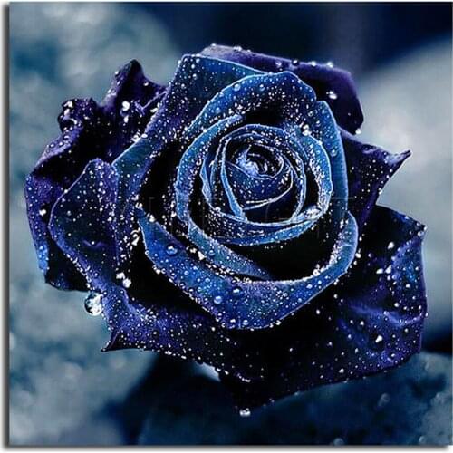 5D diamond painting Roses Full Round drill DIY diamond embroidery Blue Rose Flower Cross Stitch Rhinestone mosaic decoration Y2