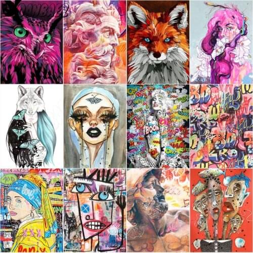 Abstract Figure 5D Diy Diamond Painting Cartoon Cross Stitch Embroidery Mosaic Kit Hand-Inlaid Wall Decoration Design