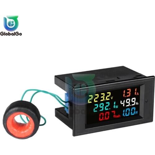 AC40-300V 100A LCD Display Voltmeter Ammeter Power Meter Frequency Power Factor Detector Tester + Transformer AC200-450V