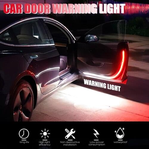 Car LED Interior Door Welcome Light Warning Strobe Signal Lamp Strip Waterproof Auto Decorative Ambient Lights 12V