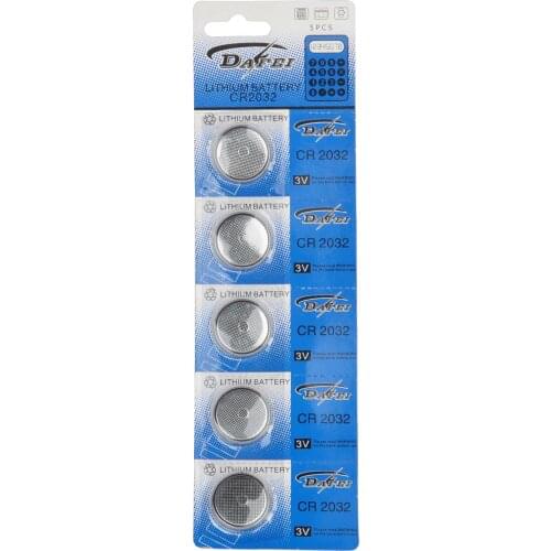 5x CR2032 3V Lithium Button Battery Coin Cell Batteries for Clocks Calculators Watch Replacement CR2032 Button Cell Batteries