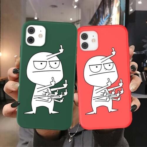 Moskado Candy Color Funny Cartoon Phone Case For iPhone 12 Mini Pro 11 Pro Max X XR XS 7 8 6 6s Plus SE 2020 Soft TPU Back Cover