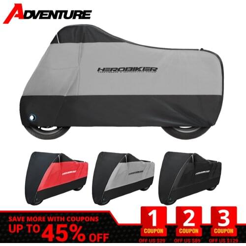 HEROBIKER Motorcycle Cover Universal Outdoor Motorcycle Protective Cover Scooter All Season Bike Rain Dustproof Cover Waterproof