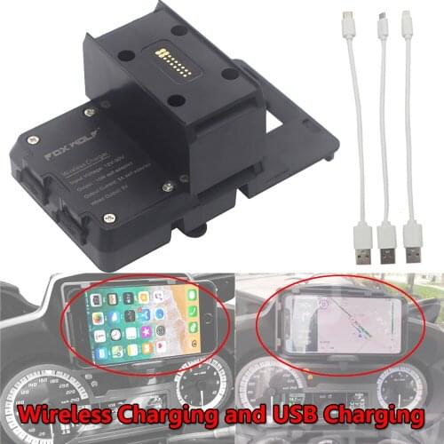 Wireless Charging Phone Navigation Bracket R1250RT Motorcycle Phone Holder USB Charging Mount Stand For BMW R1200RT 2014-2019