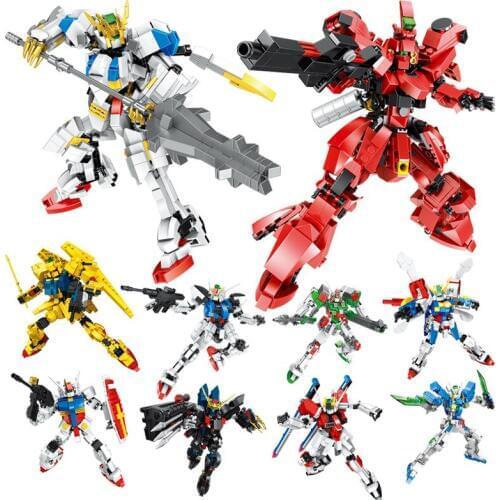 DIY MOC RX78 GOLD Blitz Hyaku Shiki Strike Impulse Gundam model mobile warfare armor building blocks for children gifts