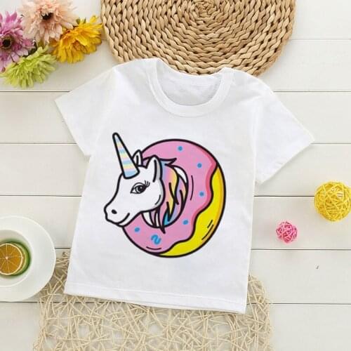 Baby Girl Tshirt Summer Clothes Unicorn Kids Tshirt Cute Print Boys Tshirt Round Neck Rainbow Horse New Fashion Childrens Shirt