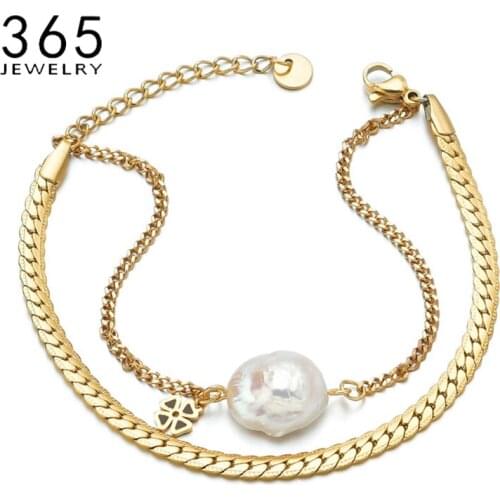 European And American New Fashion Simple Double-layer Pearl Temperament Bracelet Personality Fashion Korean Bracelet Jewelry