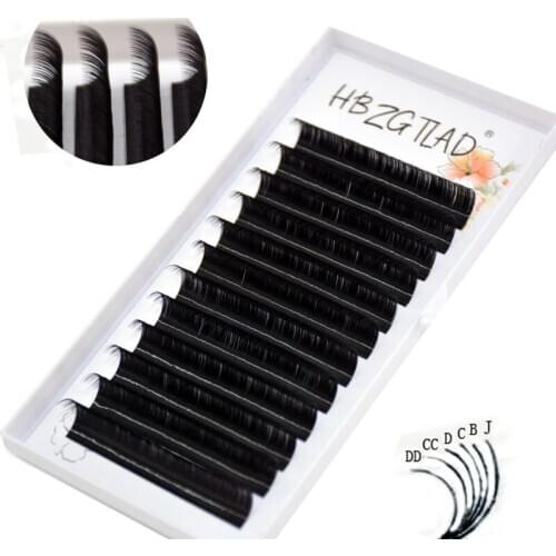 HBZGTLAD 3D Russia Volume Korea Silk Individual Lash Eyelash Extension Handmade Natural Long Individual Mink Lashes False Lash