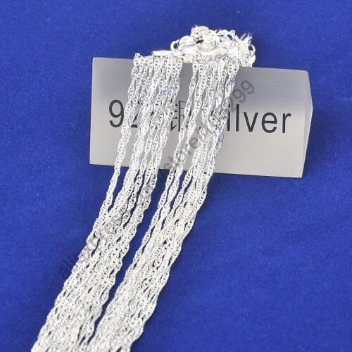 Hot Wholesale 10Pcs Chain 16" Jewelry SingaporeWater Wave Necklace Chains Lobster Clasps